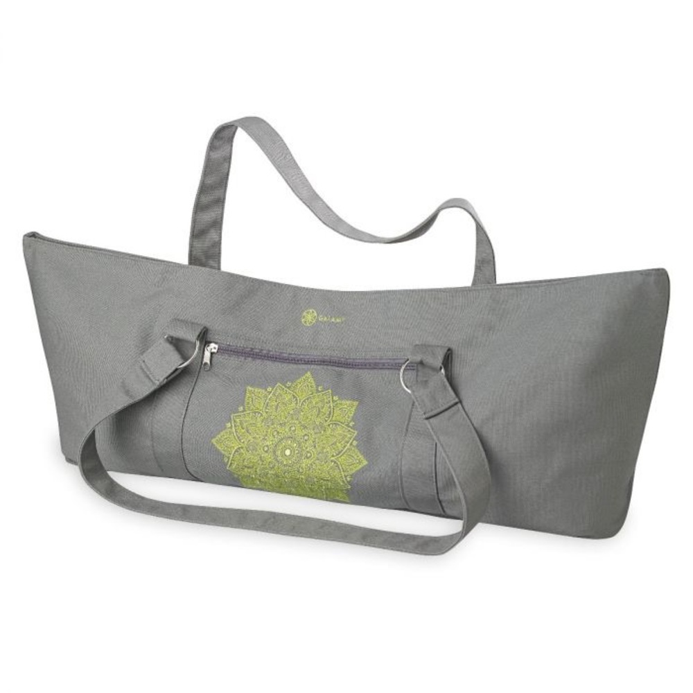 GAIAM Gray Yoga Bag with Green Mandala Design